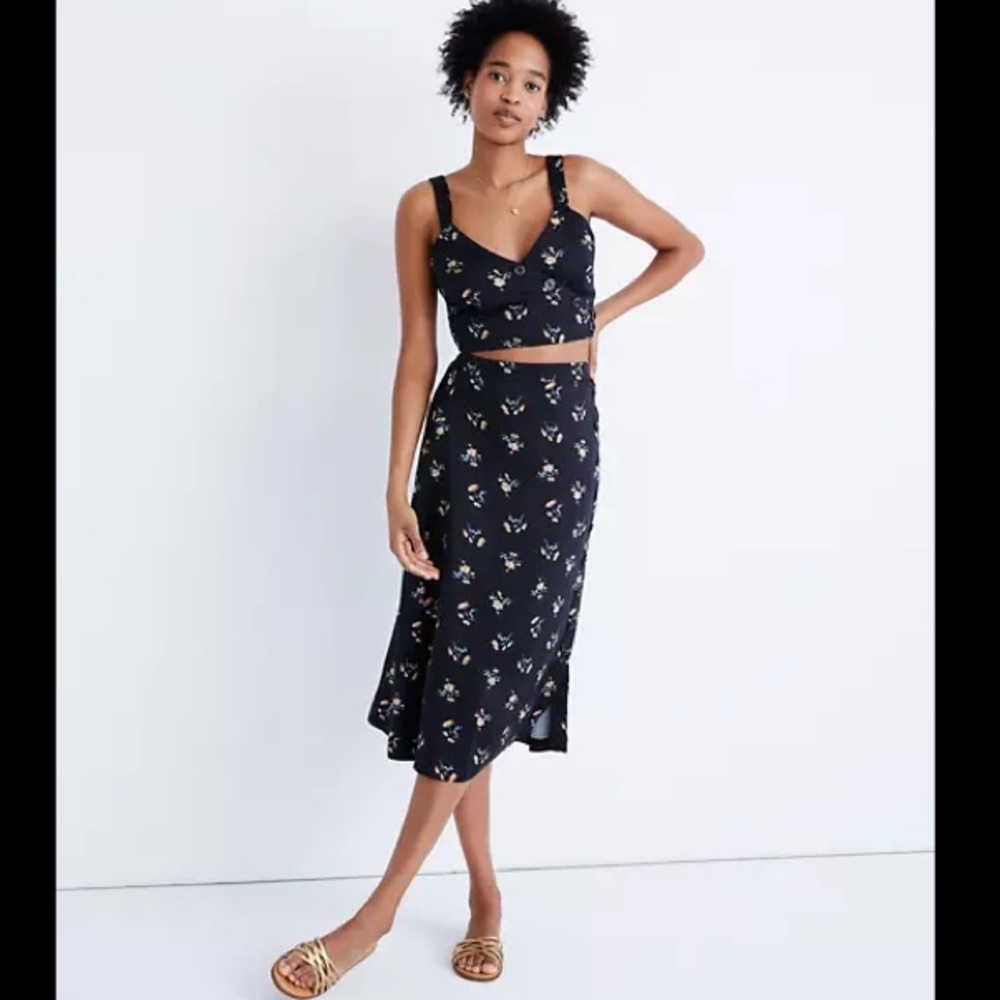 Madewell Button-wrap Crop Tank Marseille Daisies